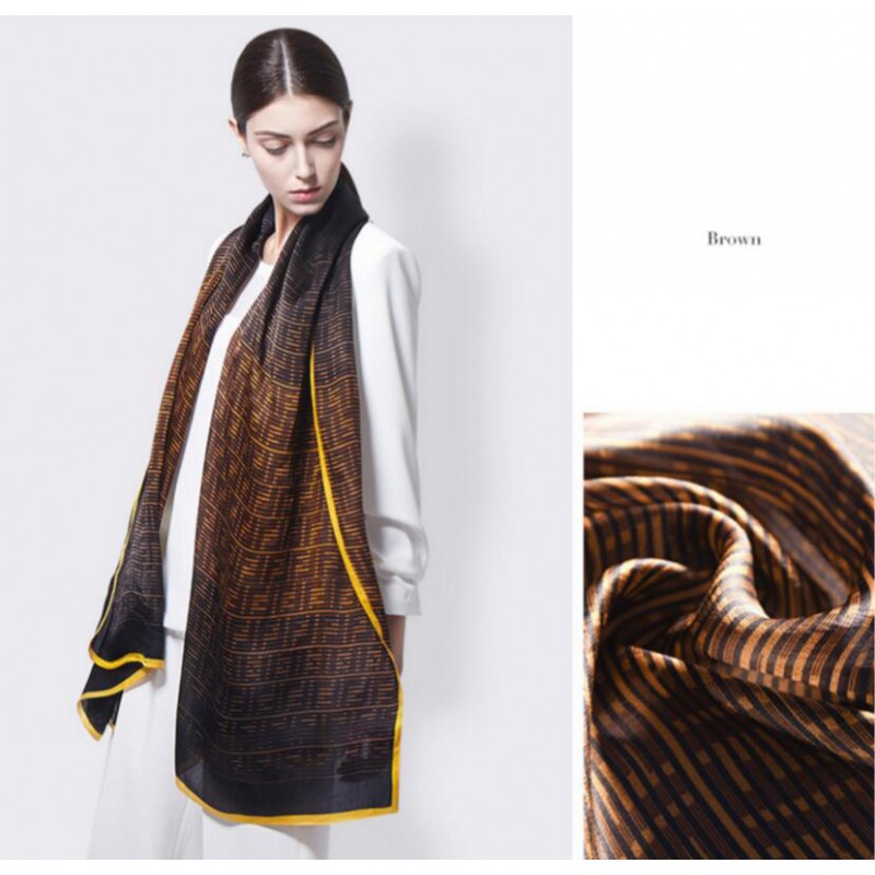 Pure Silk Scarf Gray Gradient Women Summer Scarf